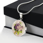 ShineOn Fulfillment Jewelry Personalized Violet Flower Art, Custom Pendant with Luxury Necklace - Personalized Engraving Available, Gift Box Included, Free Shipping
