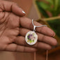 ShineOn Fulfillment Jewelry Personalized Violet Flower Art, Custom Pendant with Luxury Necklace - Personalized Engraving Available, Gift Box Included, Free Shipping