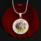 ShineOn Fulfillment Jewelry Personalized Violet Flower Art, Custom Pendant with Luxury Necklace - Personalized Engraving Available, Gift Box Included, Free Shipping