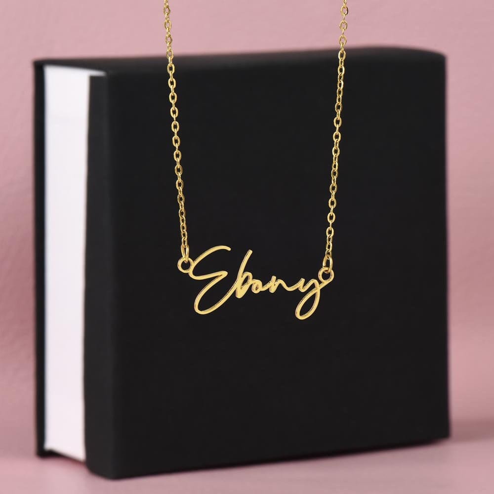ShineOn Fulfillment Jewelry Personalized Name Necklace, Gift For Mom, Custom Signature Style Necklace, Gift from Son, Gift for Her, Included Gift Box, Free Shipping