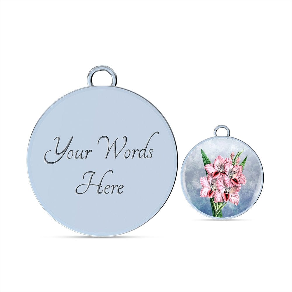 ShineOn Fulfillment Jewelry Personalized Gladiolus Vintage Art, Custom Pendant and Luxury Bangle - Personalized Engraving Available, Gift Box Included, Free Shipping