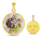 ShineOn Fulfillment Jewelry Personalized Violet Flower Art, Custom Pendant with Luxury Necklace - Personalized Engraving Available, Gift Box Included, Free Shipping