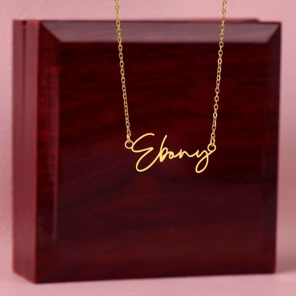 ShineOn Fulfillment Jewelry Personalized Name Necklace, Gift For Mom, Custom Signature Style Necklace, Gift from Son, Gift for Her, Included Gift Box, Free Shipping