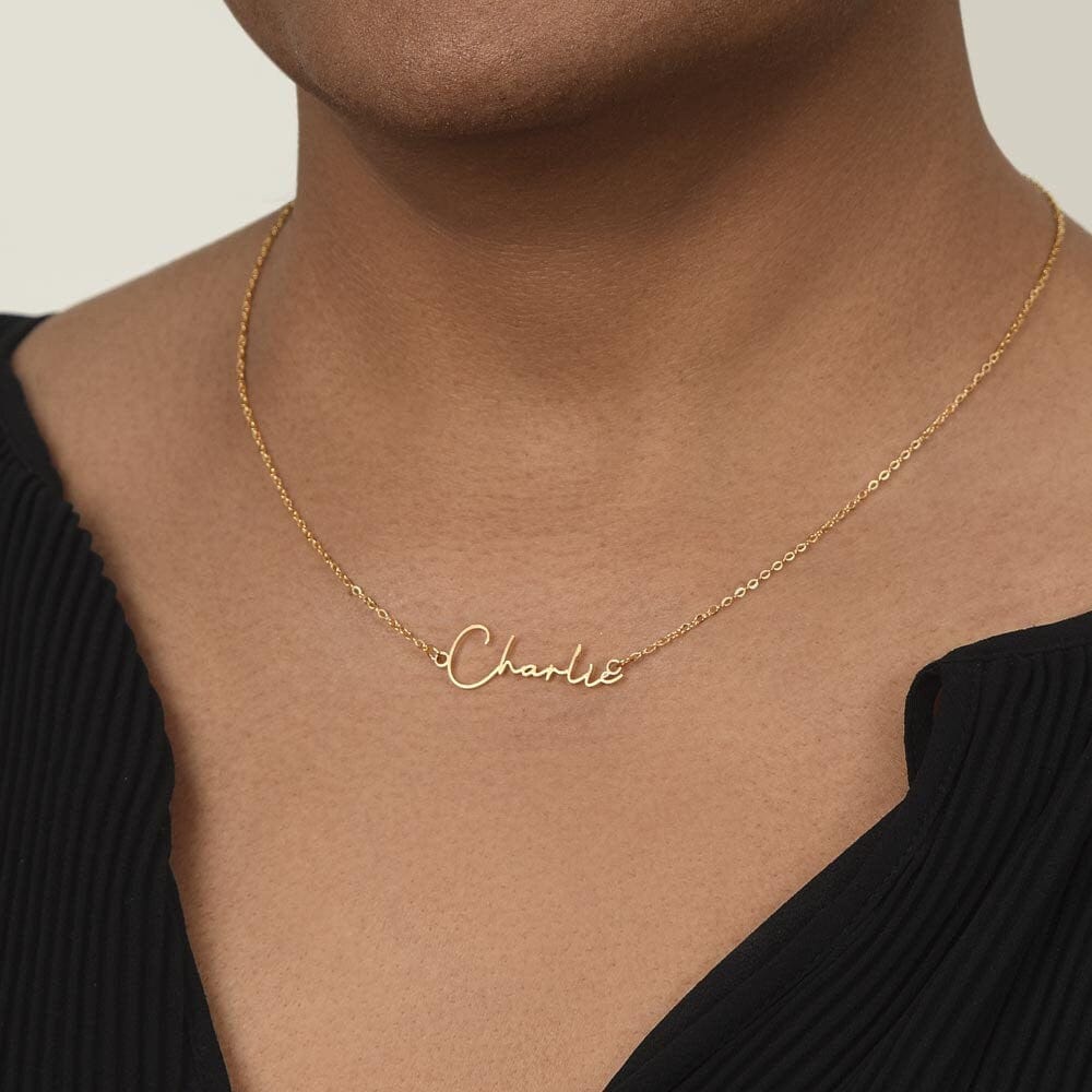 ShineOn Fulfillment Jewelry Personalized Name Necklace, Gift For Mom, Custom Signature Style Necklace, Gift from Son, Gift for Her, Included Gift Box, Free Shipping