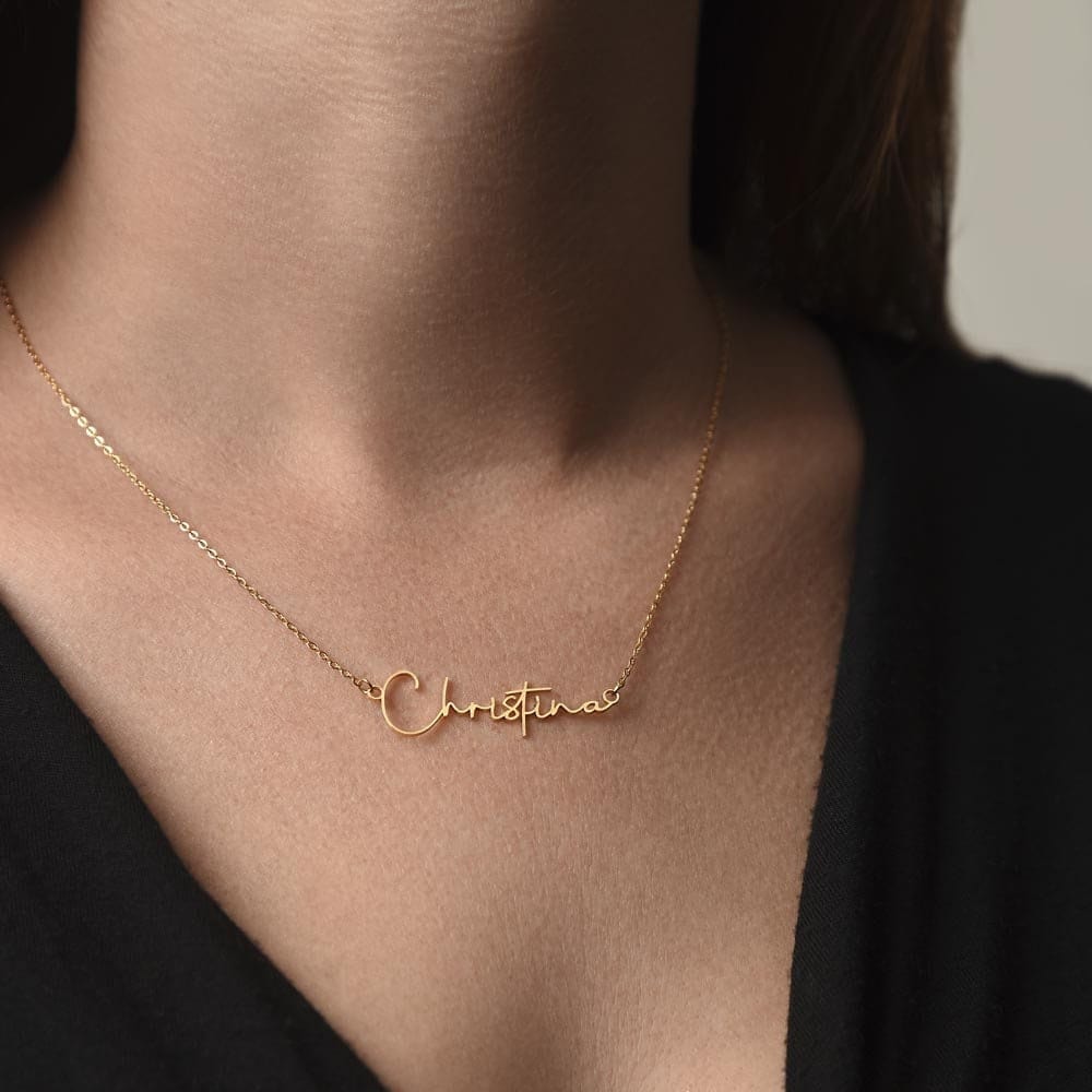 ShineOn Fulfillment Jewelry Personalized Name Necklace, Gift For Mom, Custom Signature Style Necklace, Gift from Son, Gift for Her, Included Gift Box, Free Shipping