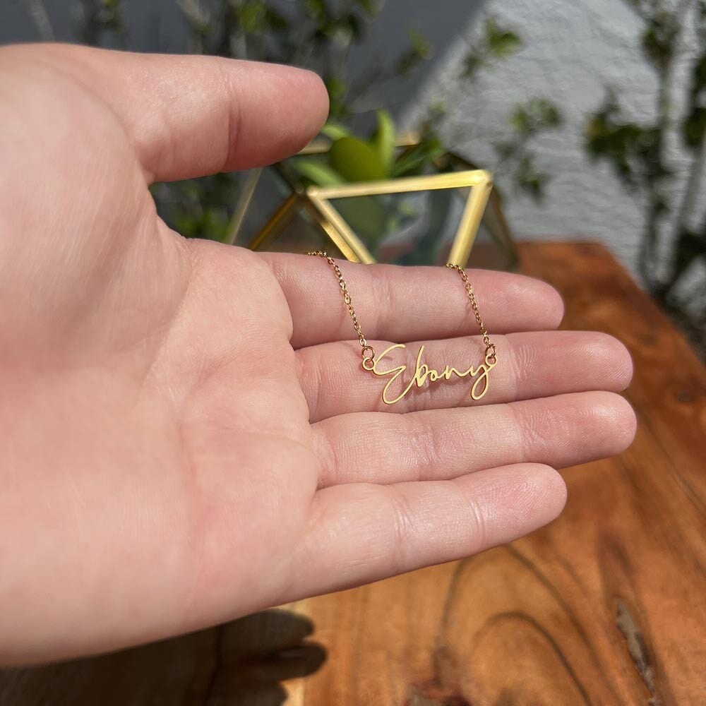 ShineOn Fulfillment Jewelry Personalized Name Necklace, Gift For Mom, Custom Signature Style Necklace, Gift from Son, Gift for Her, Included Gift Box, Free Shipping