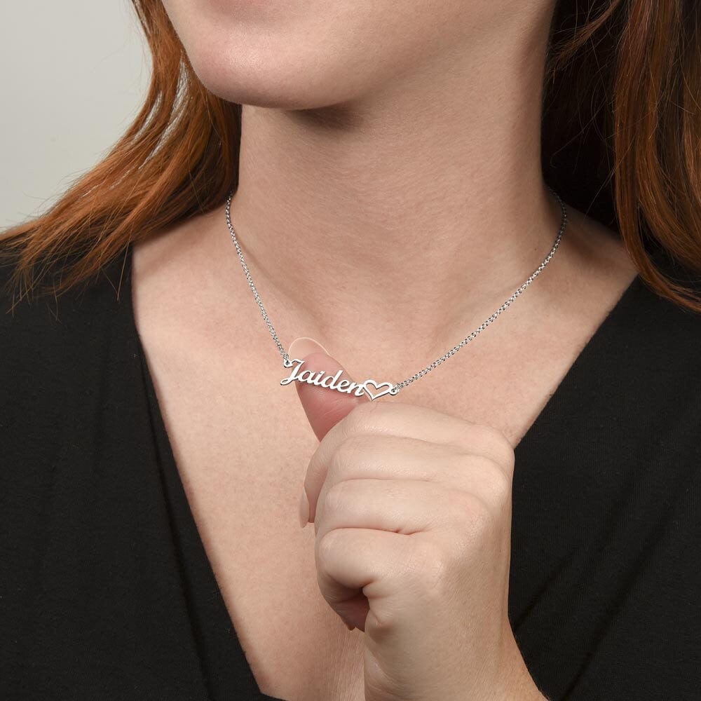 ShineOn Fulfillment Jewelry Personalized Name Necklace, Gift For Mom, Custom Name with Heart Necklace, From daughter, Gift for Her, Included Gift Box, Free Shipping