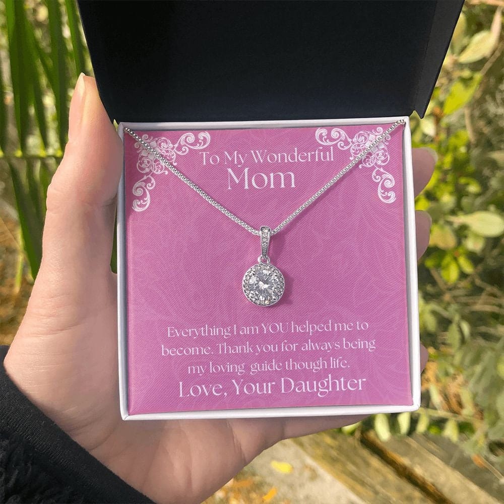 ShineOn Fulfillment Jewelry Mom Necklace, To My Mom Gift, Mother's Day Gift, From Daughter, Silver Necklace, Gold Necklace, Gift for Her, Free Gift Box, Free Shipping