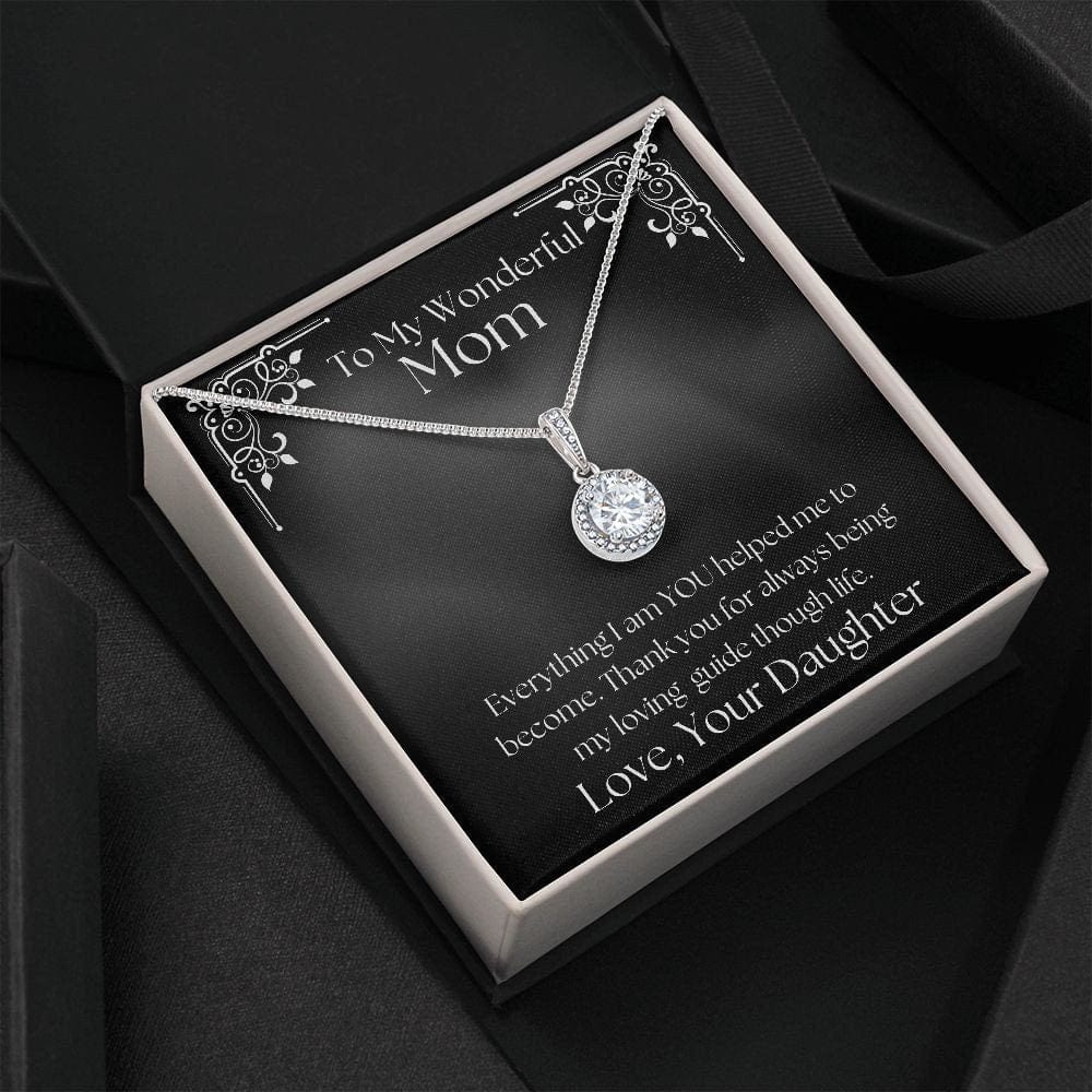 ShineOn Fulfillment Jewelry Mom Necklace, To My Mom Gift, Mother's Day Gift, Gift From Daughter, White Gold Necklace, Gift for Her, Free Gift Box, Free Shipping
