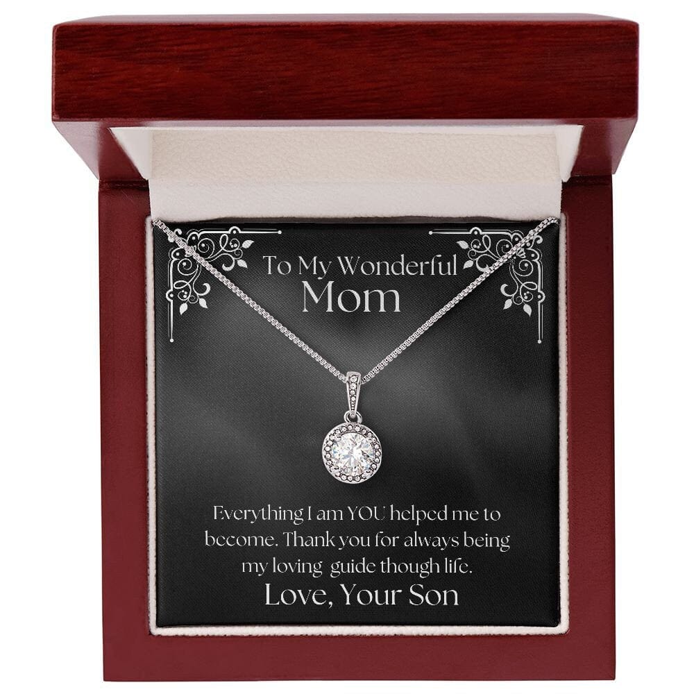 ShineOn Fulfillment Jewelry Mom Necklace, To My Mom Gift, Mother's Day Gift, Gift From Son, White Gold Necklace, Gift for Her, Free Gift Box, Free Shipping
