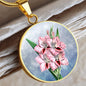 ShineOn Fulfillment Jewelry Personalized Gladiolus Vintage Art, Custom Pendant and Luxury Necklace - Personalized Engraving Available, Gift Box Included, Free Shipping