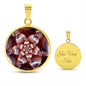 ShineOn Fulfillment Jewelry Personalized Infinite Flower Fractal Original Art, Custom Pendant with Luxury Necklace - Personalized Engraving Available, Gift Box Included