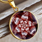ShineOn Fulfillment Jewelry Personalized Infinite Flower Fractal Original Art, Custom Pendant with Luxury Necklace - Personalized Engraving Available, Gift Box Included