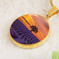 ShineOn Fulfillment Jewelry Luxury Necklace (Gold) / No Personalized Tree in a Purple Field at Sunset, Custom Pendant with Luxury Necklace - Personalized Engraving Available, Gift Box Included SO-6839097