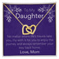 ShineOn Fulfillment Jewelry 18K Yellow Gold Finish / Standard Box To My Daughter Joined Hearts Necklace SO-6739164