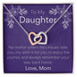 ShineOn Fulfillment Jewelry Polished Stainless Steel & Rose Gold Finish / Standard Box To My Daughter Joined Hearts Necklace SO-6739160