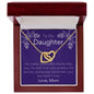 ShineOn Fulfillment Jewelry 18K Yellow Gold Finish / Luxury Box To My Daughter Joined Hearts Necklace SO-6739166