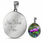ShineOn Fulfillment Jewelry Personalized Purple Water Lily Flower, Custom Pendant with Luxury Necklace - Personalized Engraving Available, Gift Box Included