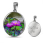 ShineOn Fulfillment Jewelry Luxury Necklace (Silver) / With Personalized Engraving Text / Yes Personalized Purple Water Lily Flower, Custom Pendant with Luxury Necklace - Personalized Engraving Available, Gift Box Included SO-6840048