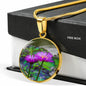 ShineOn Fulfillment Jewelry Personalized Purple Water Lily Flower, Custom Pendant with Luxury Necklace - Personalized Engraving Available, Gift Box Included