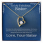 ShineOn Fulfillment Jewelry Sister Necklace, Heart Necklace, Sister Gift, Silver Necklace, Gold Necklace, Free Gift Box, Free Shippping