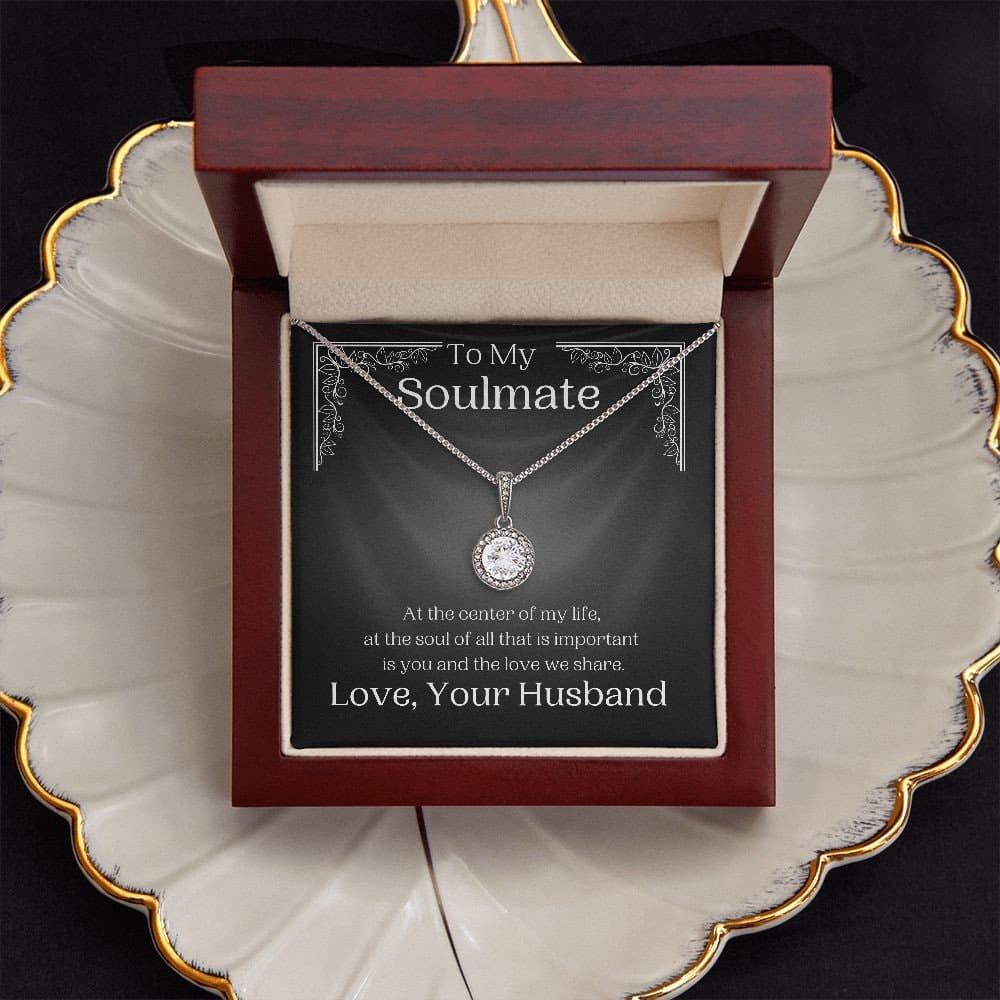 ShineOn Fulfillment Jewelry Soulmate Necklace, Soulmate Gift, To My Soulmate, Valentine Gift, White Gold Necklace, Gift For Her, Free Gift Box, Free Shipping