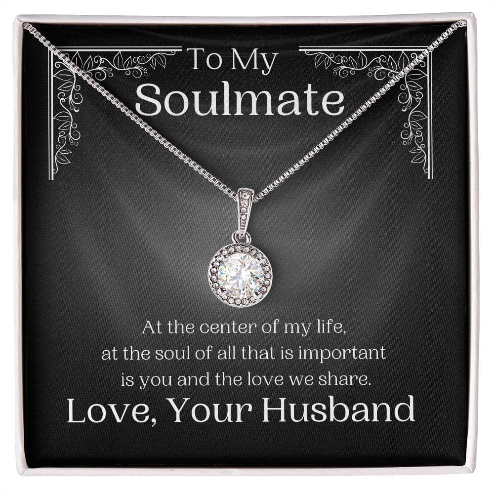 ShineOn Fulfillment Jewelry Soulmate Necklace, Soulmate Gift, To My Soulmate, Valentine Gift, White Gold Necklace, Gift For Her, Free Gift Box, Free Shipping