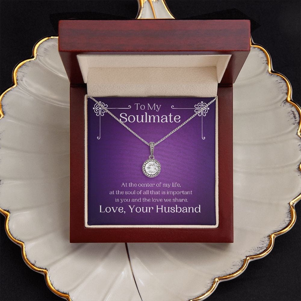 ShineOn Fulfillment Jewelry Soulmate Necklace, Soulmate Gift, To My Soulmate, Valentine Gift, White Gold Necklace, Gift For Her, Free Gift Box, Free Shipping