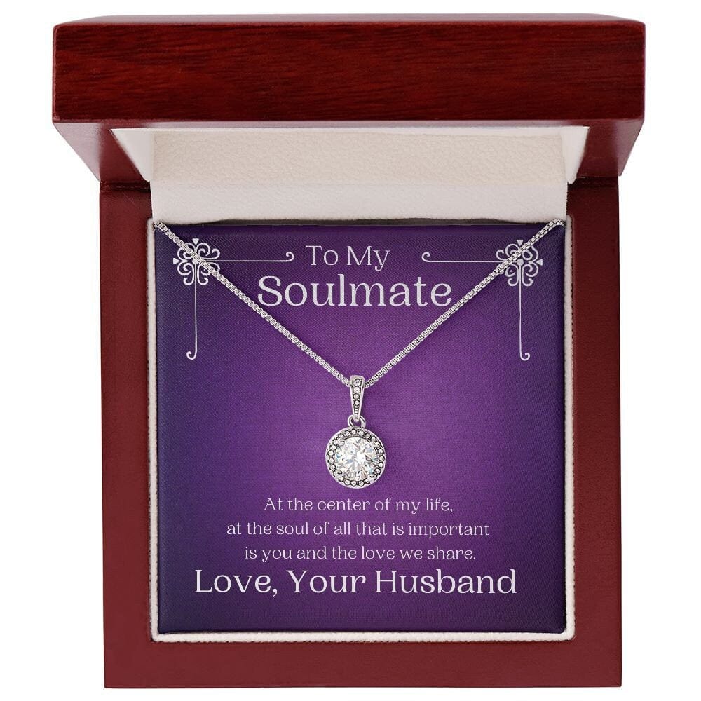 ShineOn Fulfillment Jewelry Soulmate Necklace, Soulmate Gift, To My Soulmate, Valentine Gift, White Gold Necklace, Gift For Her, Free Gift Box, Free Shipping