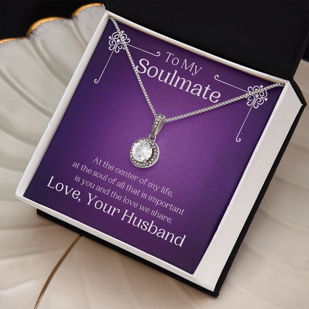 ShineOn Fulfillment Jewelry Soulmate Necklace, Soulmate Gift, To My Soulmate, Valentine Gift, White Gold Necklace, Gift For Her, Free Gift Box, Free Shipping