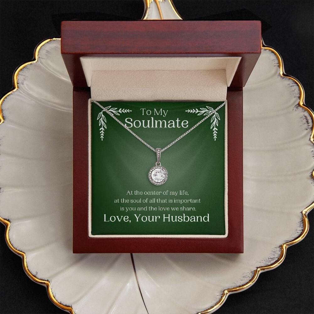 ShineOn Fulfillment Jewelry Soulmate Necklace, Soulmate Gift, To My Soulmate, Valentine Gift, White Gold Necklace, Gift For Her, Free Gift Box, Free Shipping