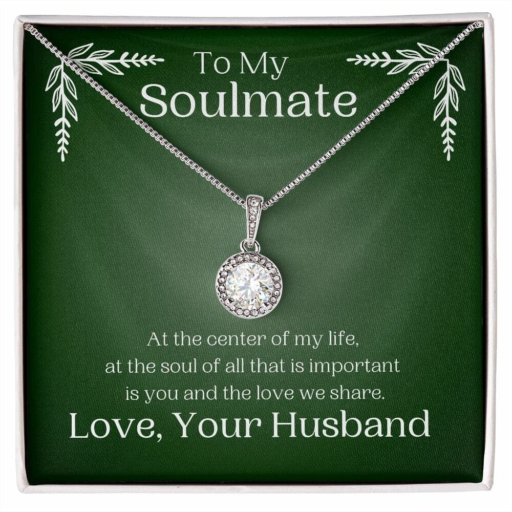 ShineOn Fulfillment Jewelry Soulmate Necklace, Soulmate Gift, To My Soulmate, Valentine Gift, White Gold Necklace, Gift For Her, Free Gift Box, Free Shipping