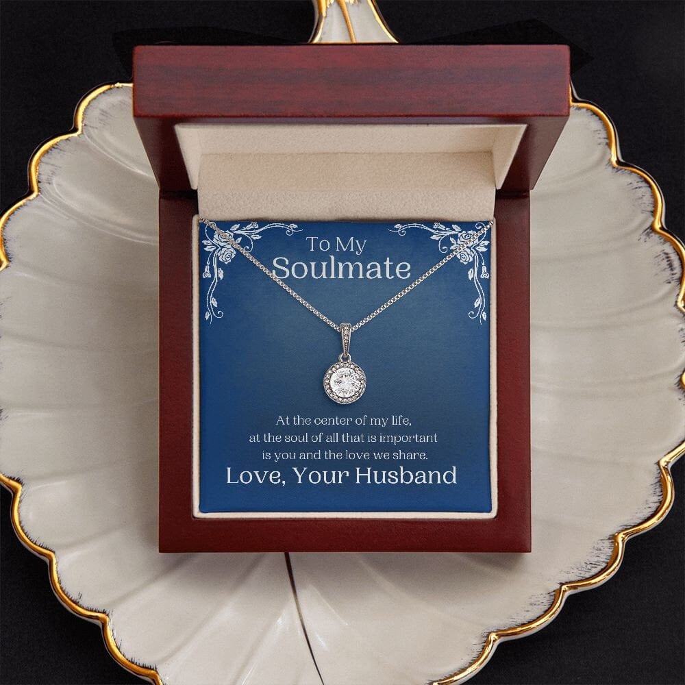 ShineOn Fulfillment Jewelry Soulmate Necklace, Soulmate Gift, To My Soulmate, Valentine Gift, White Gold Necklace, Gift For Her, Free Gift Box, Free Shipping