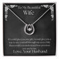 ShineOn Fulfillment Jewelry Wife Necklace, Wife Gift, To My Beautiful Wife, Valentine Gift, Lucky Necklace, White Gold, Gift For Her, Free Gift Box, Free Shipping