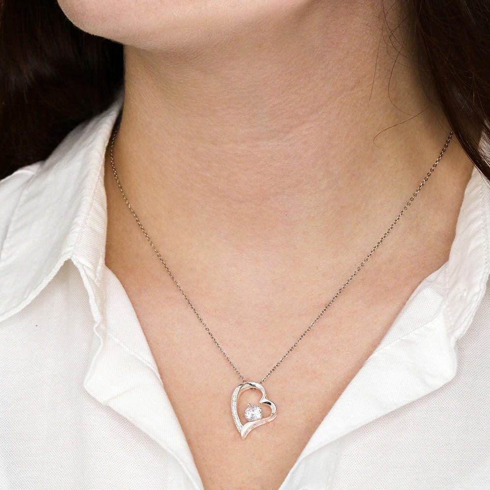 ShineOn Fulfillment Jewelry Mom Necklace, To My Wonderful Mom, Mother's Day Gift from Daughter, White Gold Necklace, Gold Necklace, Heart, Free Gift Box, Free Shipping