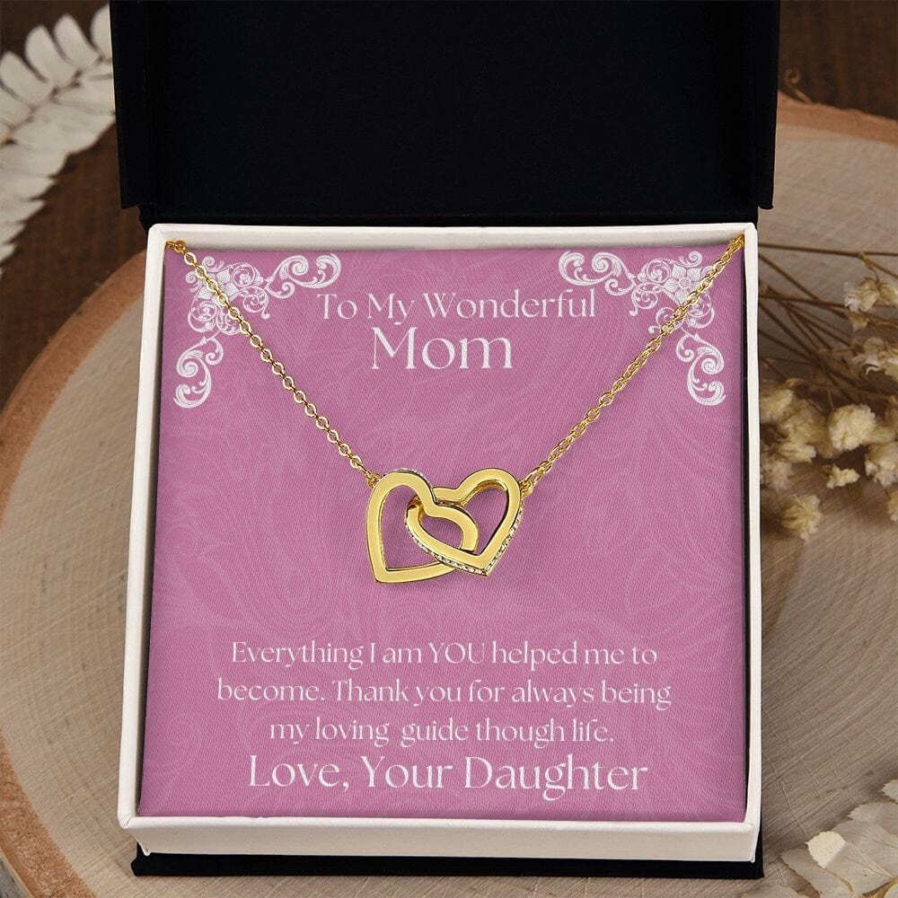 ShineOn Fulfillment Jewelry Mom Necklace, To My Wonderful Mom Necklace, Mother's Gift, Gift From Daughter, Interlocking Hearts Necklace, Free Gift Box, Free Shipping