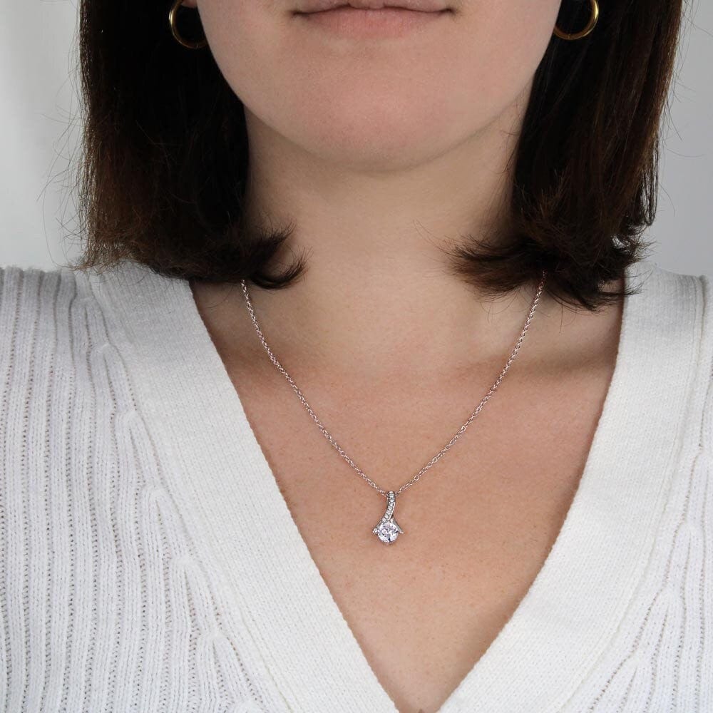 ShineOn Fulfillment Jewelry Mom Necklace, To My Mom Gift, Mother's Day Gift, Ribbon Necklace, Silver Necklace, Gold Necklace, Gift for Her, Free Gift Box, Free Shipping