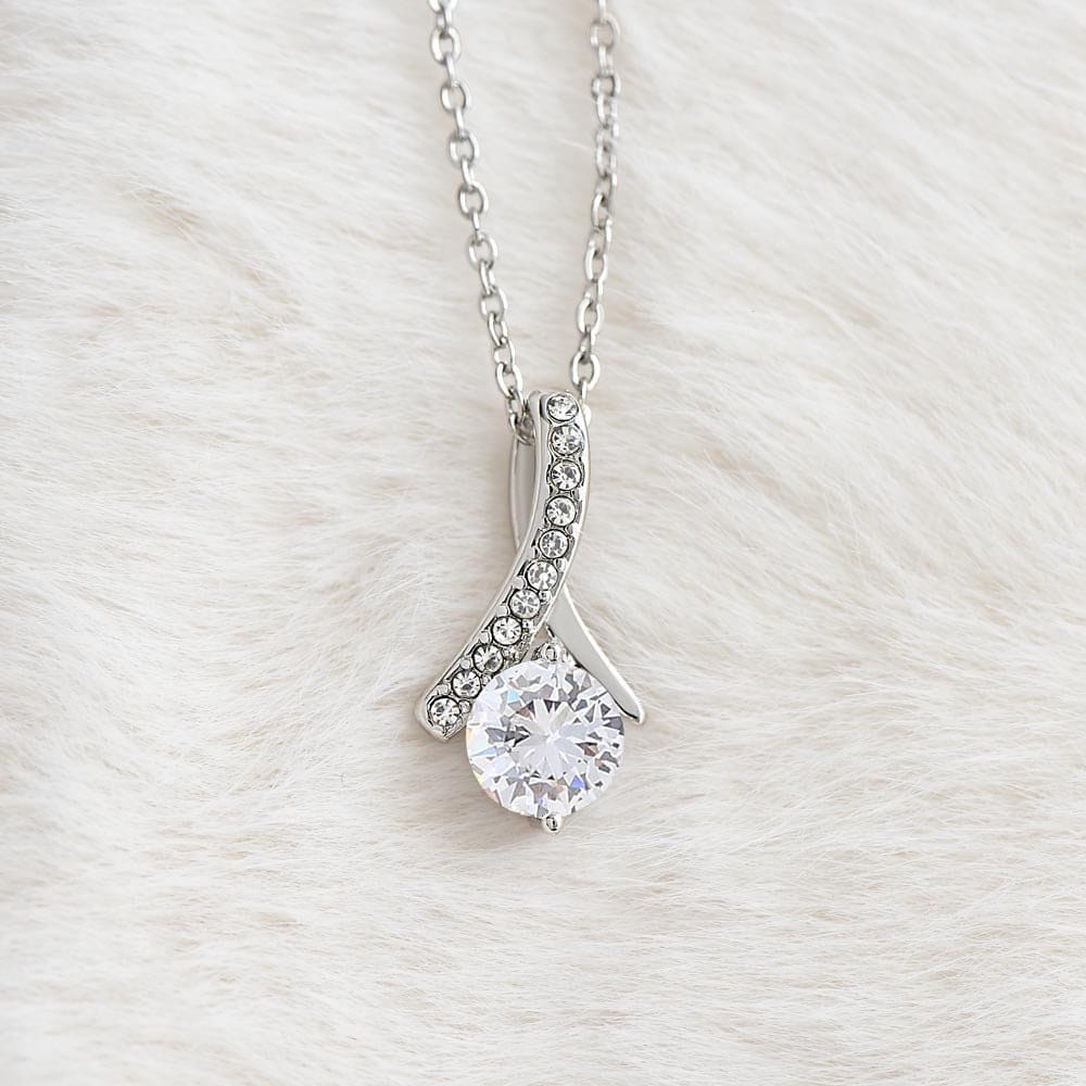 ShineOn Fulfillment Jewelry Mom Necklace, To My Mom Gift, Mother's Day Gift, Ribbon Necklace, Silver Necklace, Gold Necklace, Gift for Her, Free Gift Box, Free Shipping