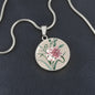 ShineOn Fulfillment Jewelry Personalized Carnation Flower Art, Custom Pendant with Luxury Necklace - Personalized Engraving Available, Gift Box Included, Free Shipping