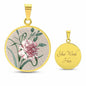 ShineOn Fulfillment Jewelry Personalized Carnation Flower Art, Custom Pendant with Luxury Necklace - Personalized Engraving Available, Gift Box Included, Free Shipping