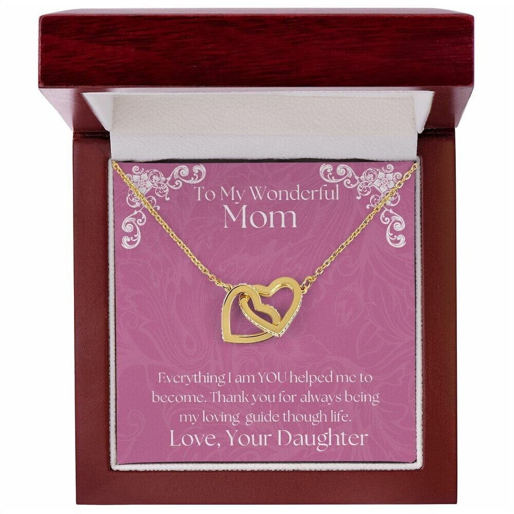 ShineOn Fulfillment Jewelry Mom Necklace, To My Wonderful Mom Necklace, Mother's Gift, Gift From Daughter, Interlocking Hearts Necklace, Free Gift Box, Free Shipping