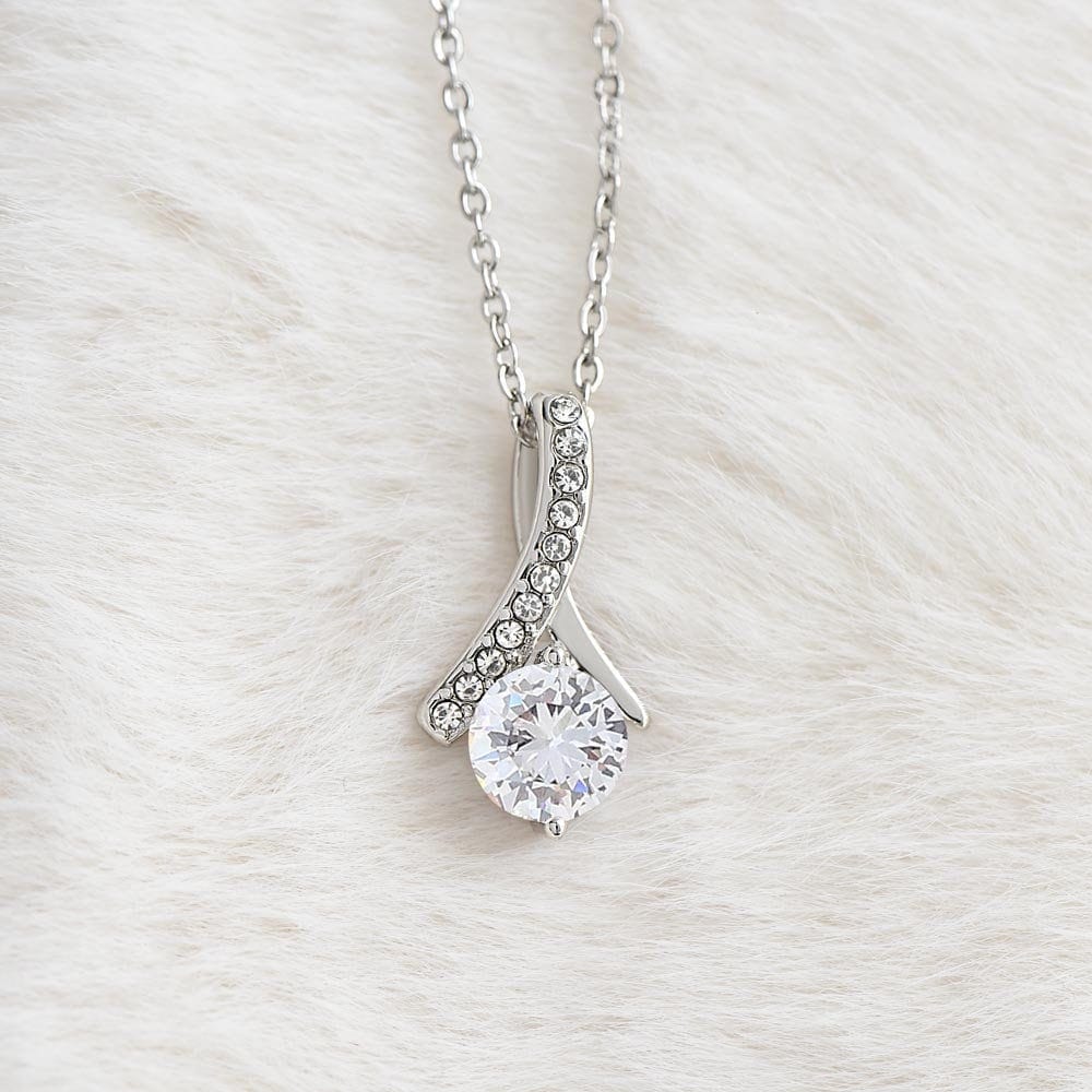 ShineOn Fulfillment Jewelry Mom Necklace, To My Mom Gift, Mother's Day Gift, Ribbon Necklace, Silver Necklace, Gold Necklace, Gift for Her, Free Gift Box, Free Shipping