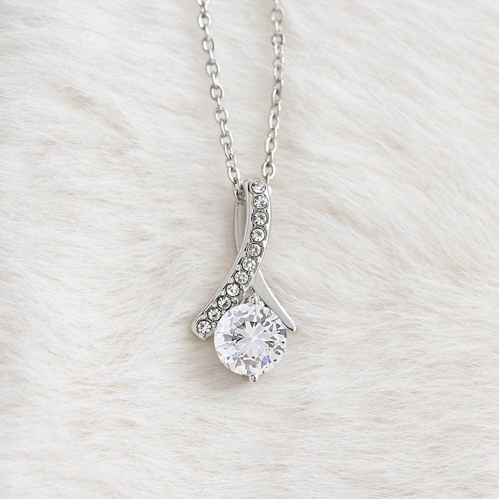 ShineOn Fulfillment Jewelry Mom Necklace, To My Mom Gift, Mother's Day Gift, Ribbon Necklace, Silver Necklace, Gold Necklace, Gift for Her, Free Gift Box, Free Shipping