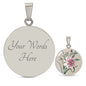 ShineOn Fulfillment Jewelry Personalized Carnation Flower Art, Custom Pendant with Luxury Necklace - Personalized Engraving Available, Gift Box Included, Free Shipping