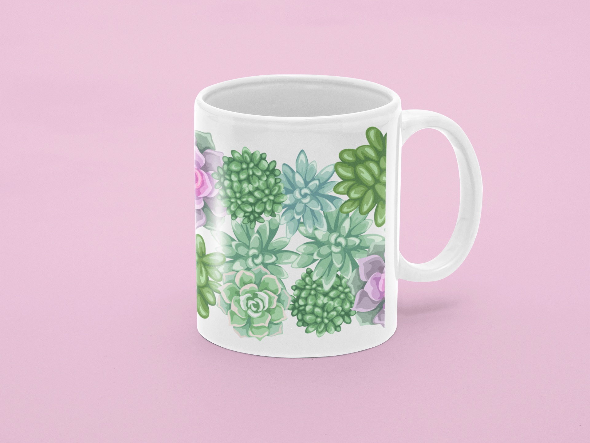 Printify Mug 11oz Coffee Mug, Succulent Coffee Mug, Cactus Mug, Succulent Gift, Birthday Gift, Christmas Gift, Friend Gift, White 11oz Ceramic 33758276103172817459