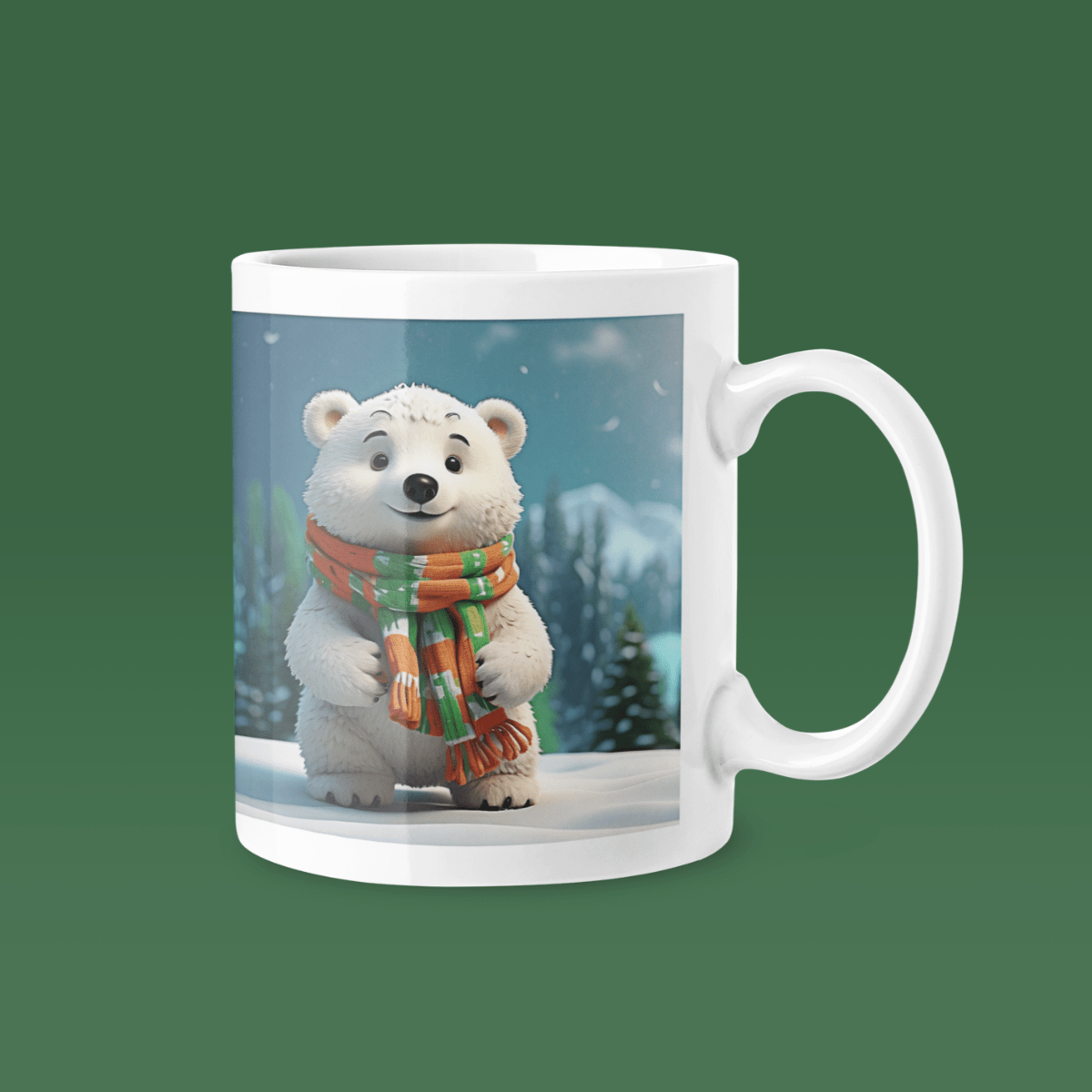 Printify Mug 11oz Coffee Mug, Polar Bear Coffee Mug, Christmas Coffee Mug, Christmas Mug, Christmas Gift, Friend Gift, White 11 oz Ceramic 13662287251776922000