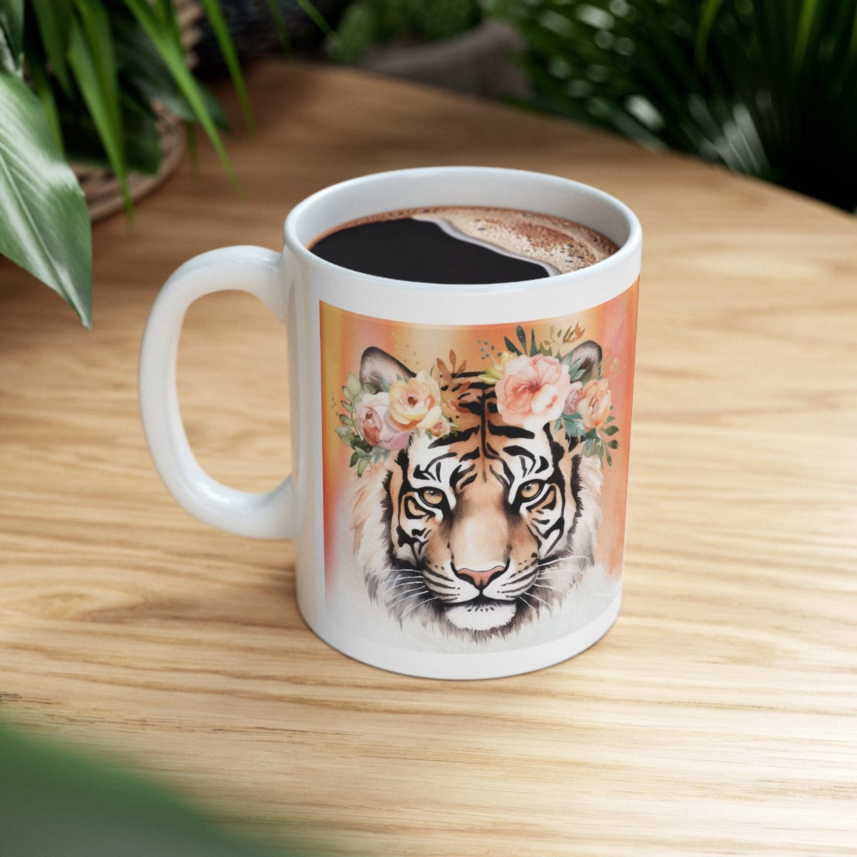 Printify Mug 11oz Coffee Mug, Tiger Coffee Mug, Tiger Face Mug, Tiger Mug, Birthday Gift, Christmas Gift, Friend Gift, White 11oz Ceramic, Free Shipping 32356937858876273599