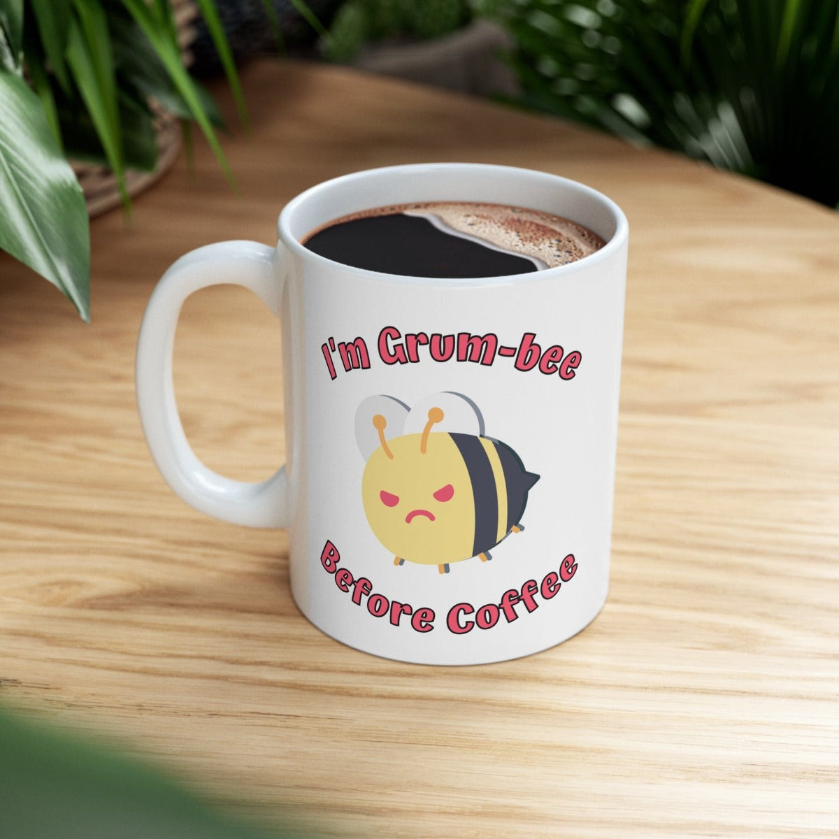 Printify Mug 11oz Coffee Mug, Grumpy Bee Coffee Mug, Sarcastic Mug, Funny Mug, Birthday Gift, Christmas Gift, Friend Gift, White 11 oz Ceramic 27475723296109961754