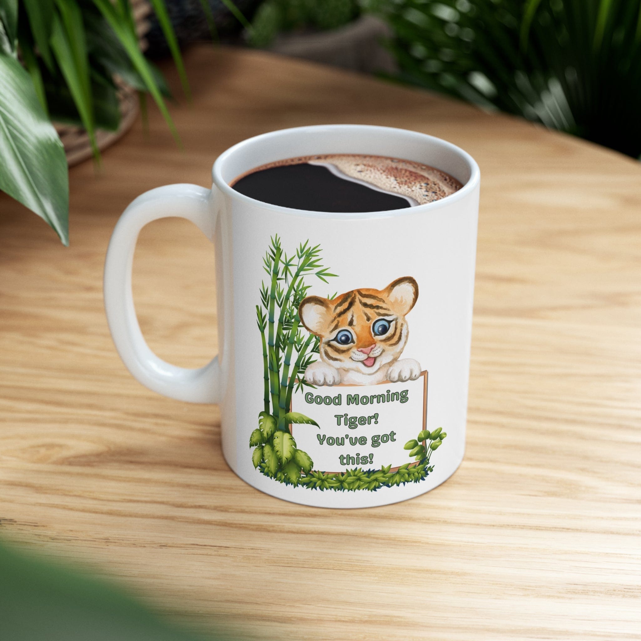 Printify Mug 11oz Coffee Mug, Tiger Coffee Mug, Tiger Cub Mug, Motivational Mug, Birthday Gift, Christmas Gift, Friend Gift, White 11oz Ceramic, Free Shipping 26242620709270241796