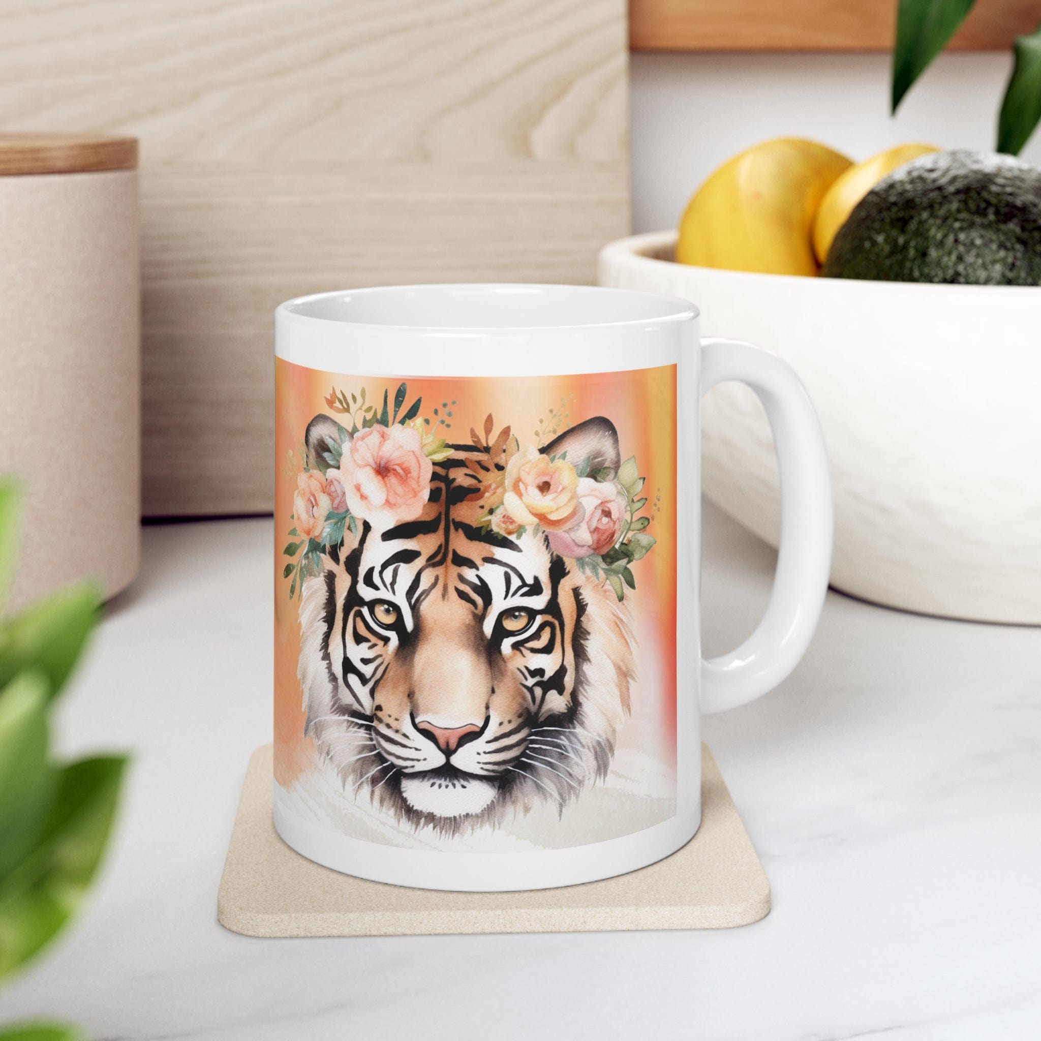 Printify Mug 11oz Coffee Mug, Tiger Coffee Mug, Tiger Face Mug, Tiger Mug, Birthday Gift, Christmas Gift, Friend Gift, White 11oz Ceramic, Free Shipping 32356937858876273599
